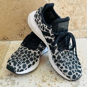 Adidas Black and White Slip-On Sneakers